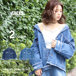 BACKS バックス ダメージ デニム Gジャン (Lady\u0027s/レディース)